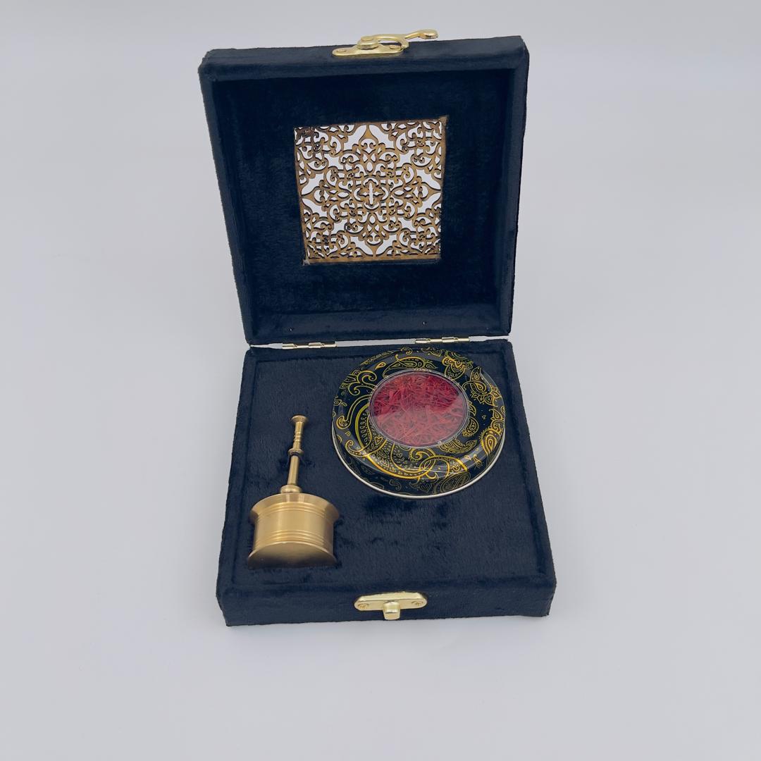 باکس یک گرم خاتم+هاون +یک گرم زعفران سوپر نگین